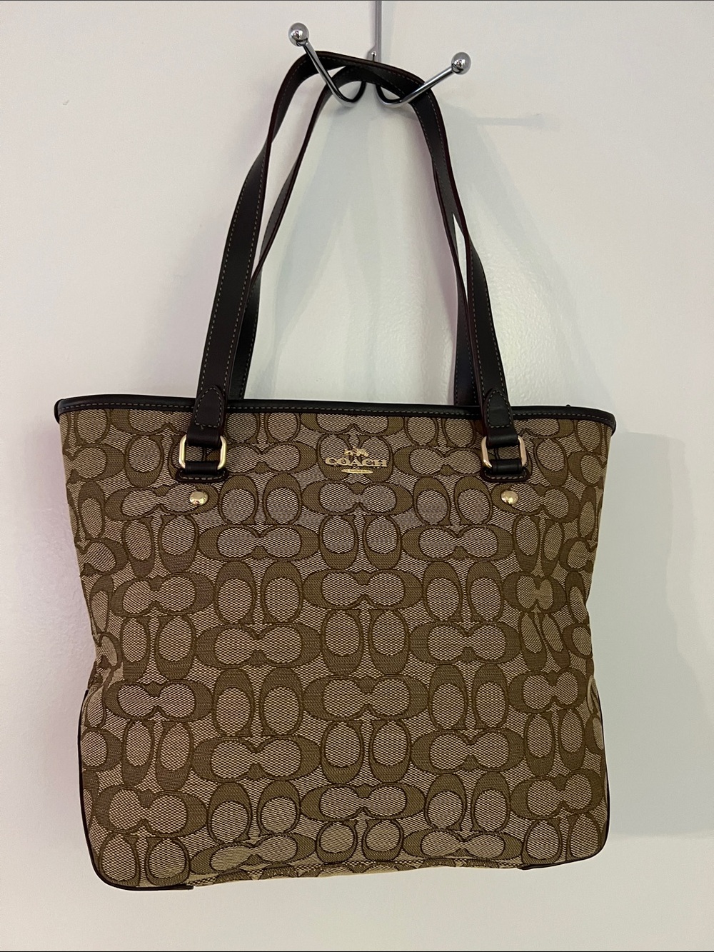 Coach Tan & Brown Signature Canvas Tote NO HANG TAG